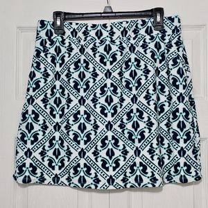 All for Color Aqua Trellis Print Active Skort